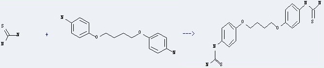 the 4,4'-(1,4-Butanediyl)dioxydianiline could react with thiourea to obtain the 1,3-di(dithiourea-4-phenoxy)-butane